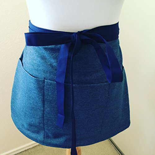 This is a denim gardening half apron that I made with deep nine inch pockets to fit garden tools.