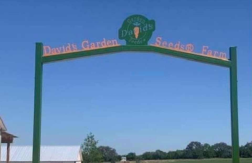 Our beautiful gate at the entrance to our farm. Drive in and take a left into the parking lot.