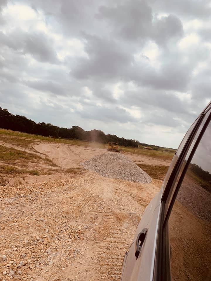 Now the driveway has been corrected so there is plenty of room for our store when we put it up.