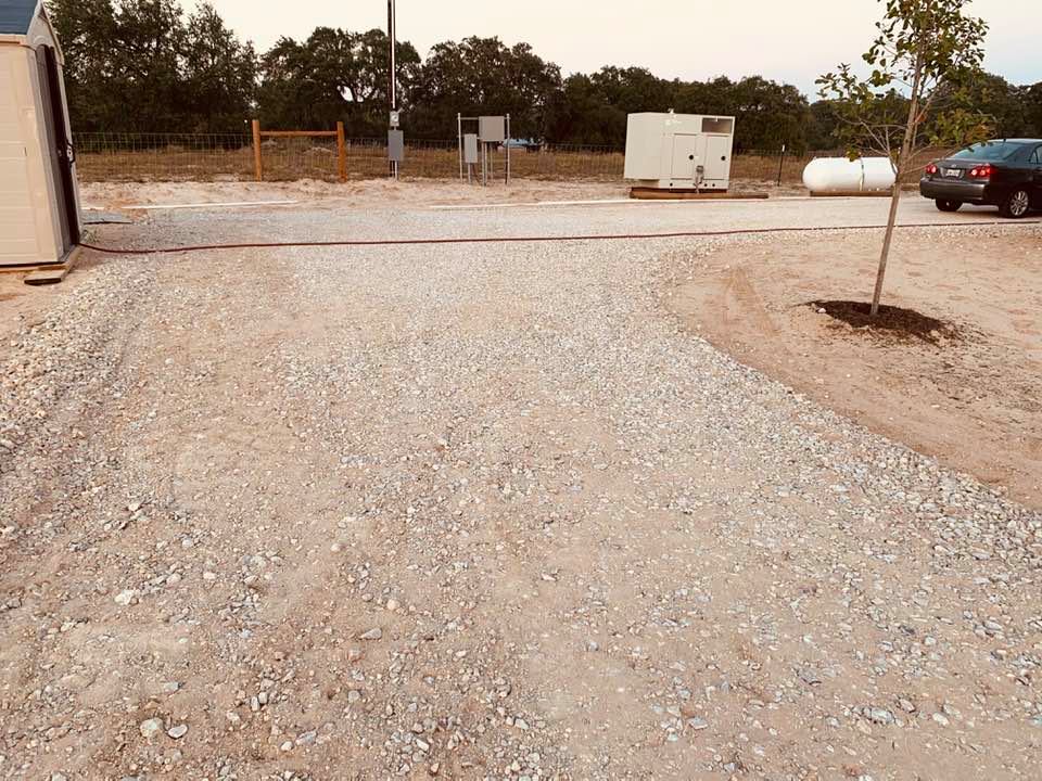 New driveway where we park our vehicles.