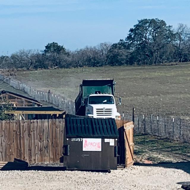 A dump truck delivered some gravel for the septic system this afternoon.