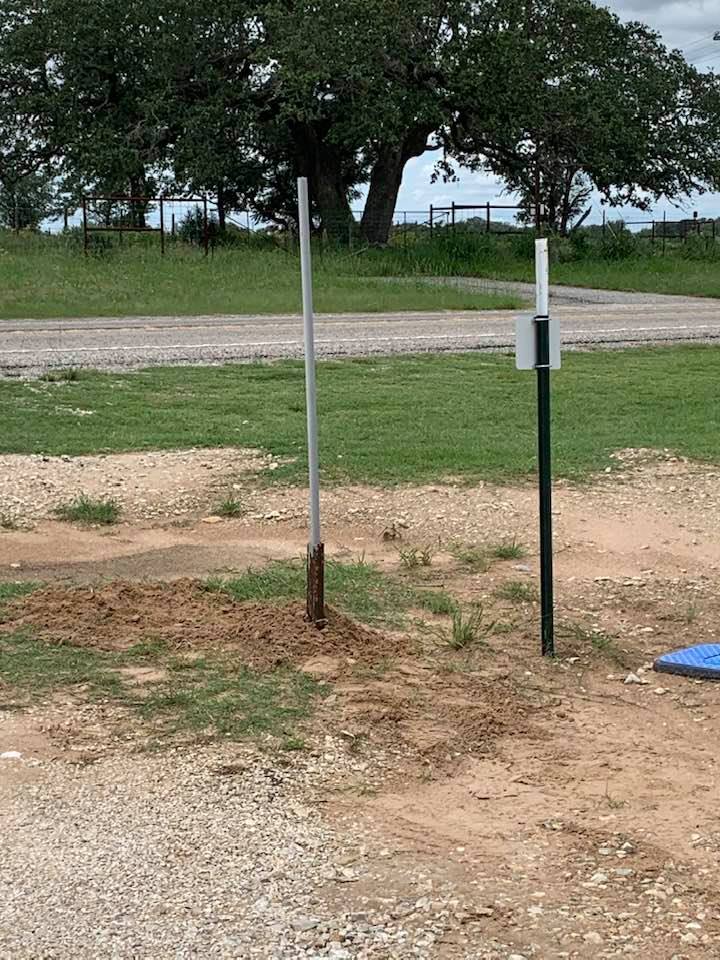 They also cemented something outside the gate.