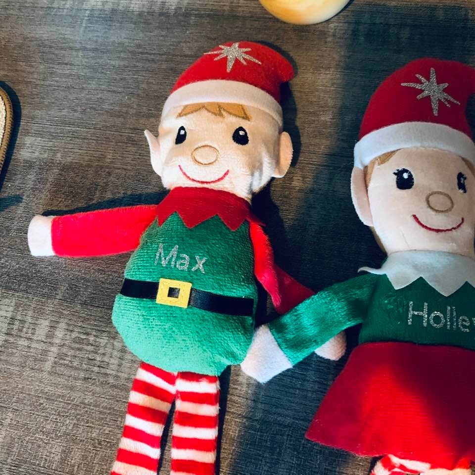 After a lot of effort, I finally got names and stars on these cute elves for the grandkids. It took hours for me to figure it out.