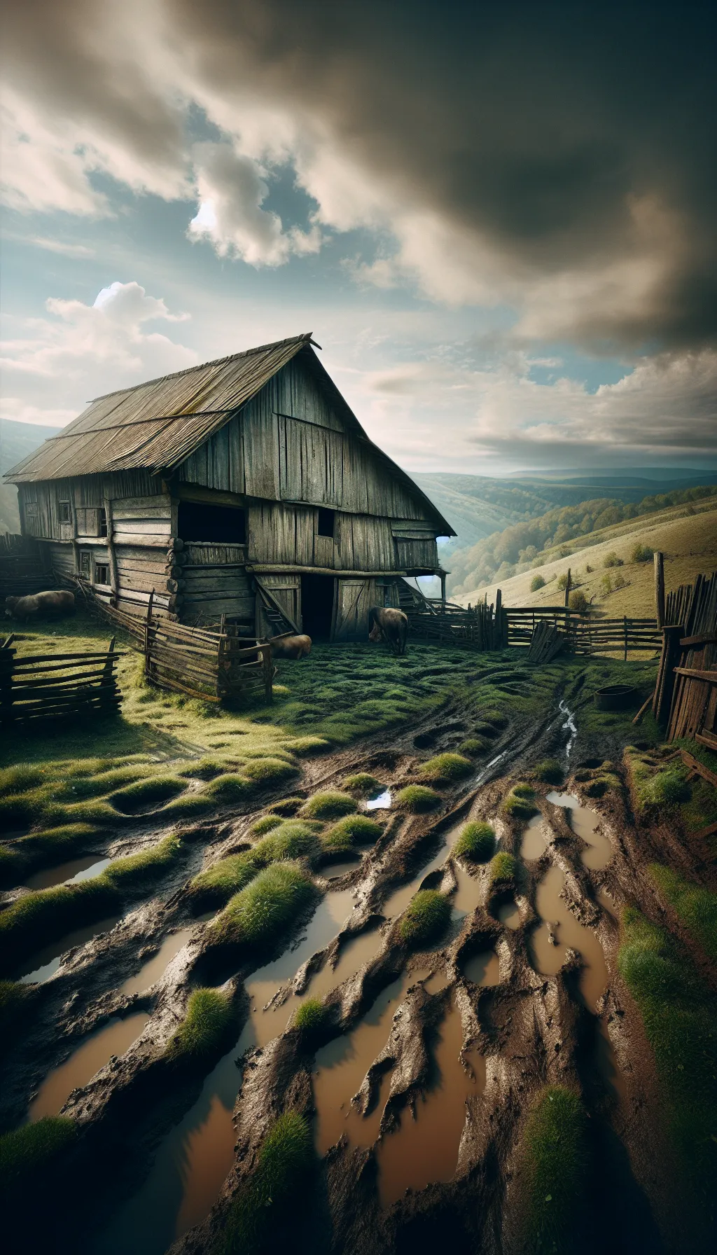 An empty barn, one of many farm shut downs.