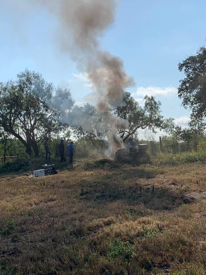 There was a deep pit filled with trash and stuff and after getting permission to burn, it burned for days. We had to have someone fill it in with a backhoe to put out the fire.