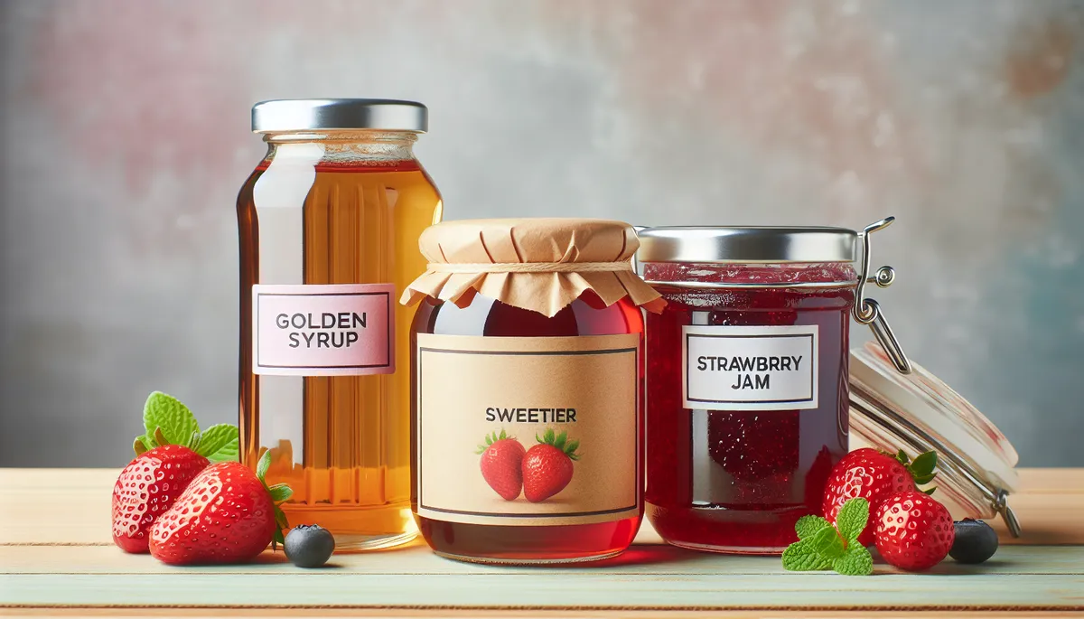 Syrups, jams, and jellies are made from artificial sweeteners in our food for those who can't have sugar. Syrups, jams, and jellies are made from artificial sweeteners in our food for those who can't have sugar.