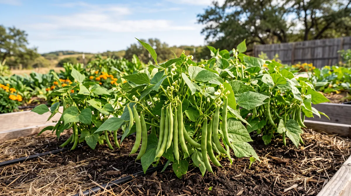 These green beans are bush beans so you don't need a trellis. A trellis is needed for pole beans.