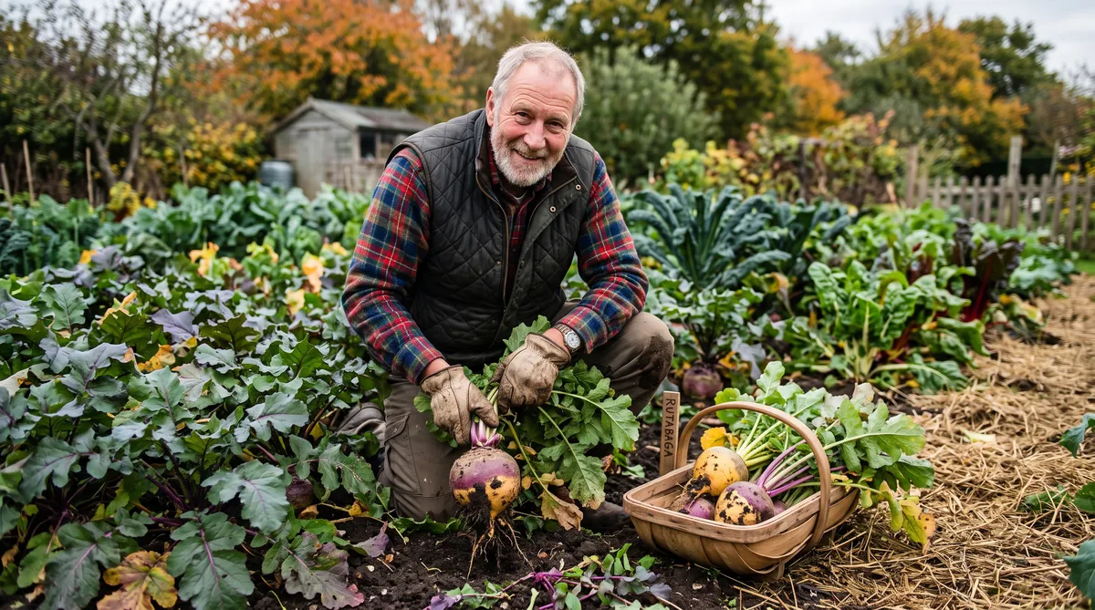This man is harvesting rutabagas. My grandma used to cook rutabagas so I ate them as a kid. My mom never served them.