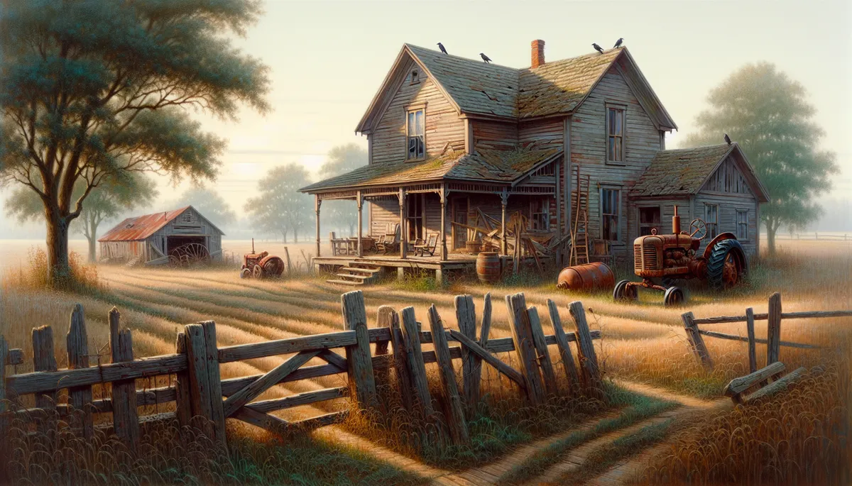 An abandoned farmhouse.