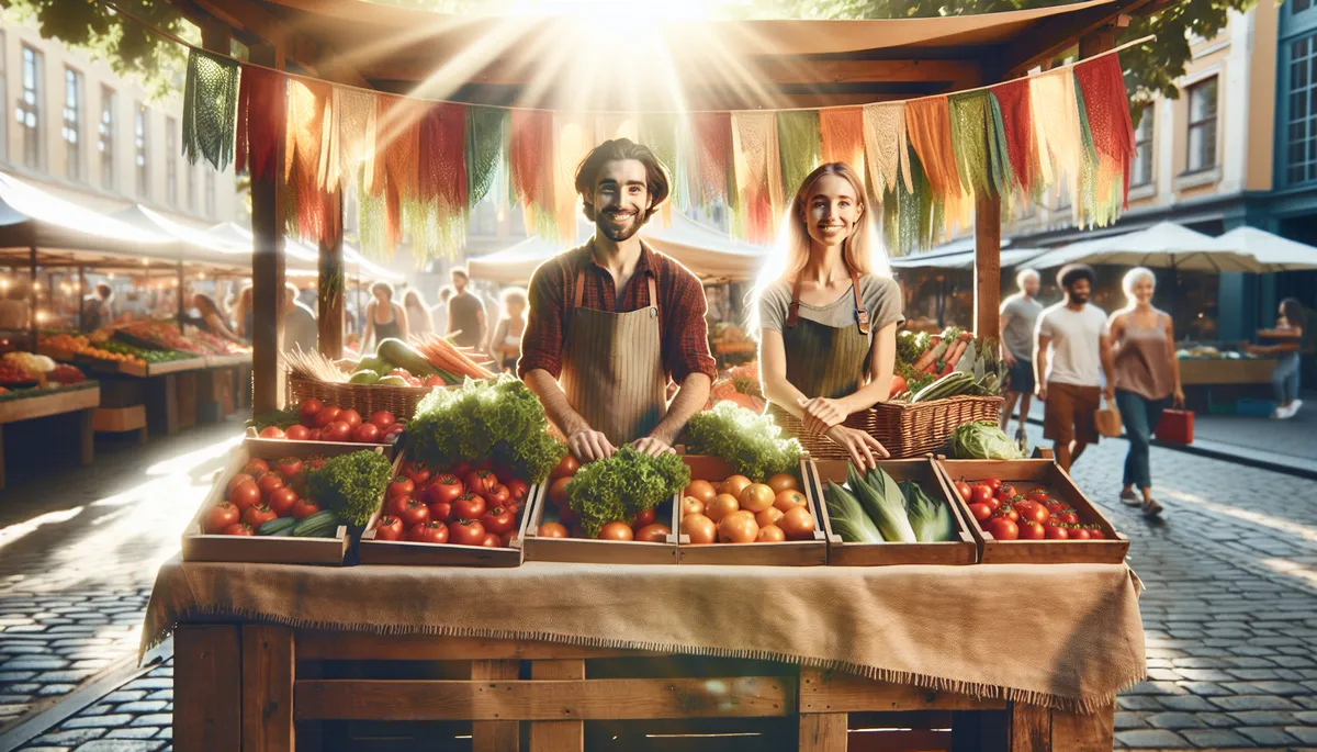 Not every booth at a farmer's market is loaded with veggies. Some have soaps, candles, honey, baked goods, crafts, and more. Not every booth at a farmer's market is loaded with veggies. Some have soaps, candles, honey, baked goods, crafts, and more.