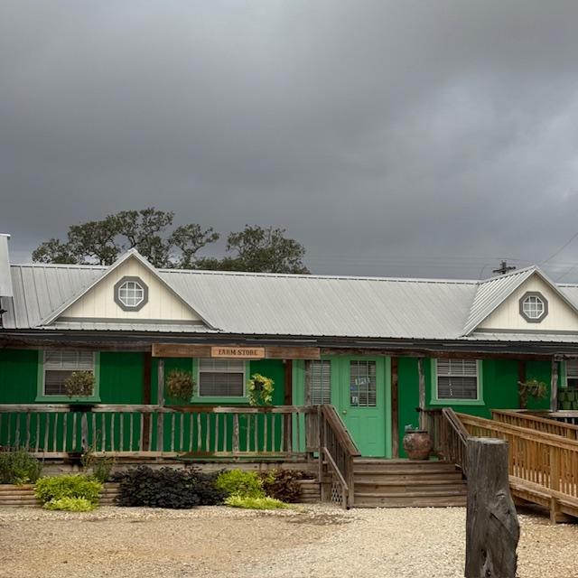 You can see it is a very cloudy day but not a drop of rain. Our farm store looks so good!