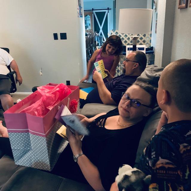 Today was Felisha's birthday so we gave her a Coach purse. Jeremy's birthday is in 11 days so he got a birthday gift as well. The kids were happy to see their parents. So were we!