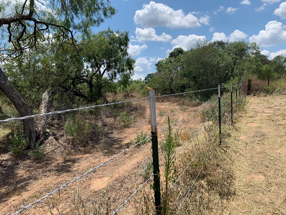 The land to the right of the fence is ours but the to the left belongs to the neighbor whom we got to meet yesterday. The land to the right of the fence is ours but the to the left belongs to the neighbor whom we got to meet yesterday.