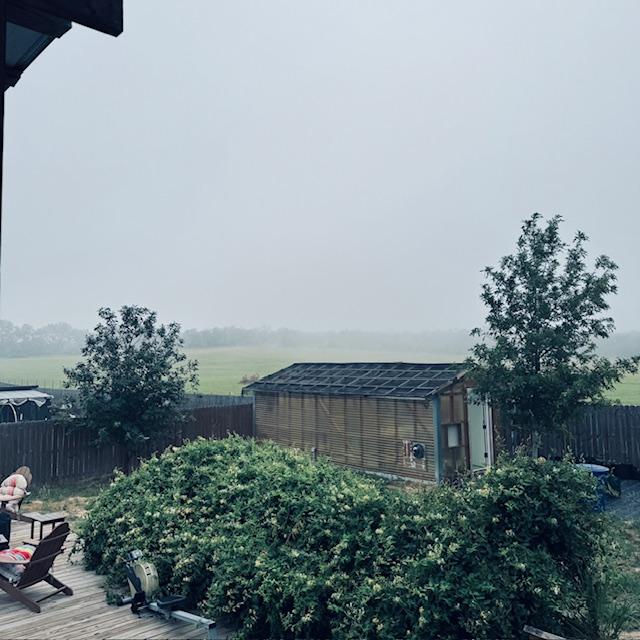 At 6:30am, it was clear. By 8:15am, the fog has moved in.