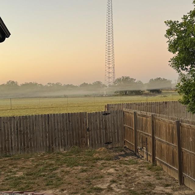 Fog by the cell tower out front...