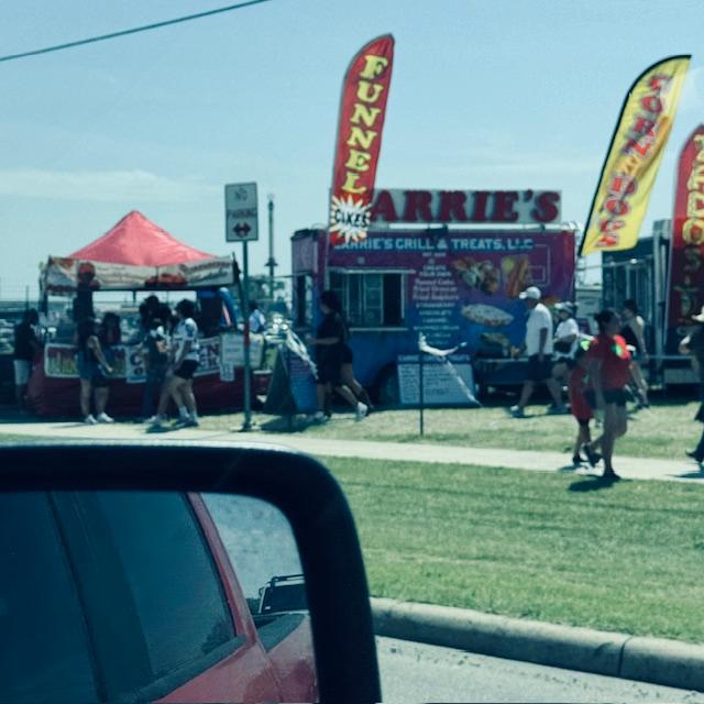A few of the food booths outside of the fairgrounds.