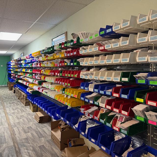 A row of vegetable seed storage in Fulfillment. A row of vegetable seed storage in Fulfillment.