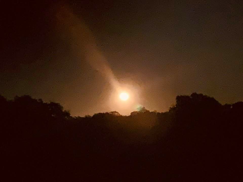 This photo does not do the beautiful orange full moon justice.