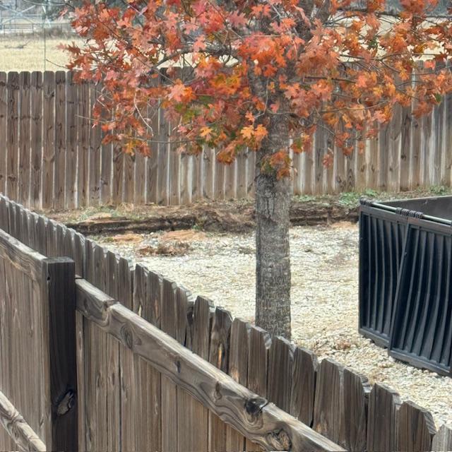 He even loaded up all of the wood that was around this long garden bed.
