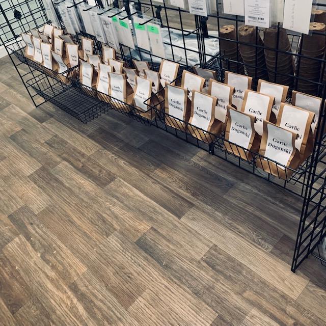 We package our garlic in brown paper bags, two bulbs to a bag. Break apart the cloves and plant. Yes, container gardening can be done with garlic. We package our garlic in brown paper bags, two bulbs to a bag. Break apart the cloves and plant. Yes, container gardening can be done with garlic.