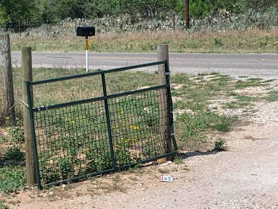 Our front left gate was smashed by a FedEx driver in an 18 wheeler today. He was driving forward so there is no excuse. He did not stop, but kept on going. This caused some real damage to his truck.
