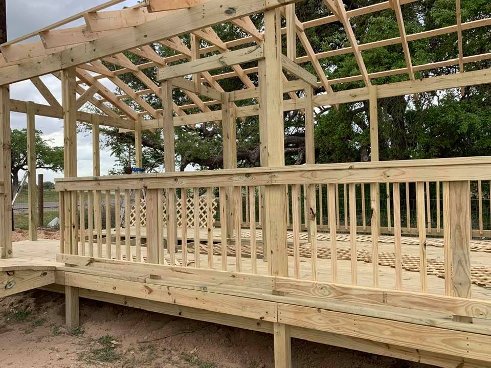 A side view of the gazebo after they finished up for the day.