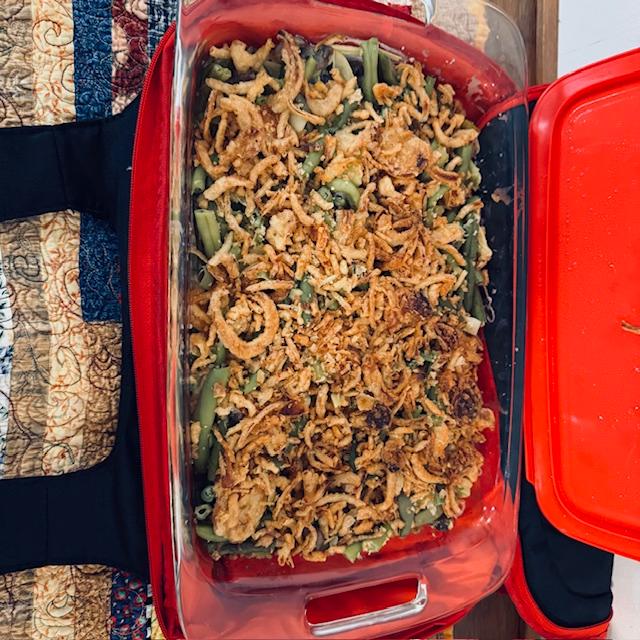I made this green bean casserole with garden fresh green beans.