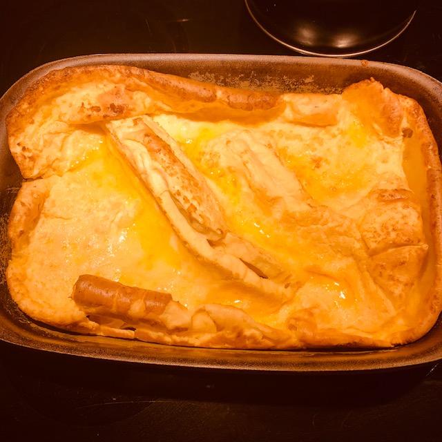 This is my Easter morning German pancake. It came out looking and tasting beautiful.