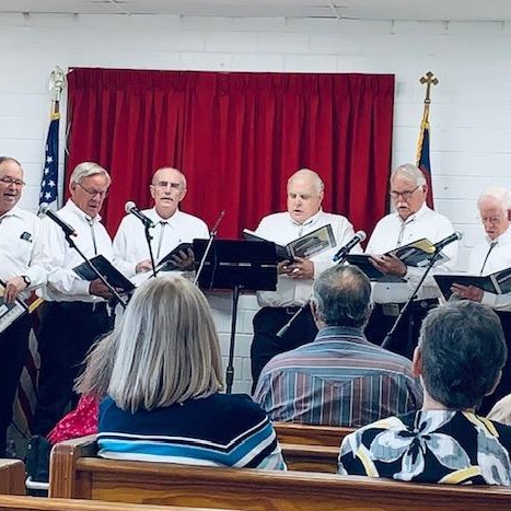 God's Scrap Iron is a wonderful gospel singing group with Ruth Anne Cox, our friend, at the piano. She drives this group with her excellence.