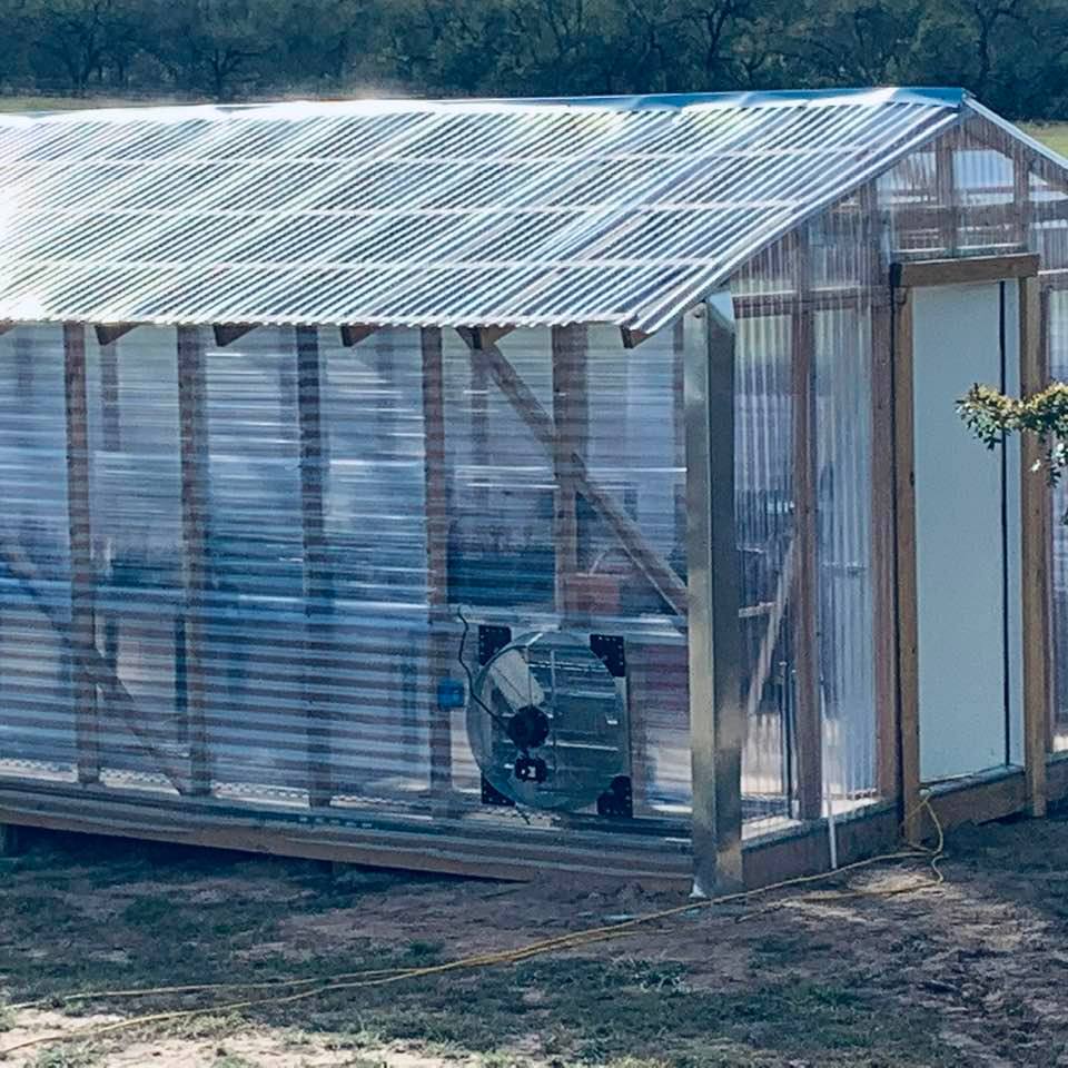 You can see the front fan in the photo. There is another fan on the back wall. You can see the front fan in the photo. There is another fan on the back wall.