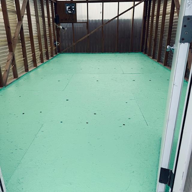 My floor was made from particle board and was not designed to be wet. 3 coats of this oil based paint should help. My floor was made from particle board and was not designed to be wet. 3 coats of this oil based paint should help.