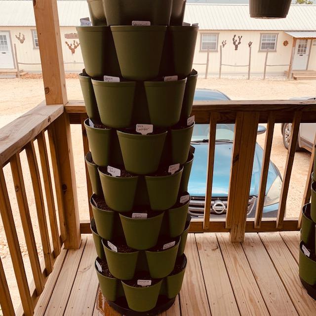 Eventually, herbs will be growing from these new planters.