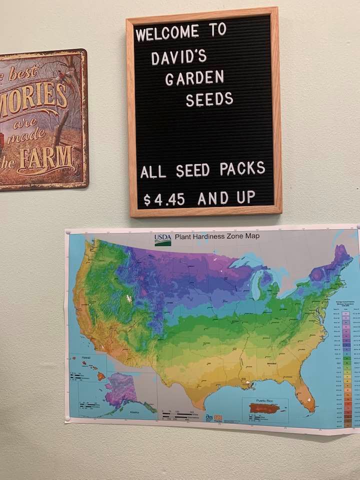 I hung the growing zones map behind the counter in our farm store.