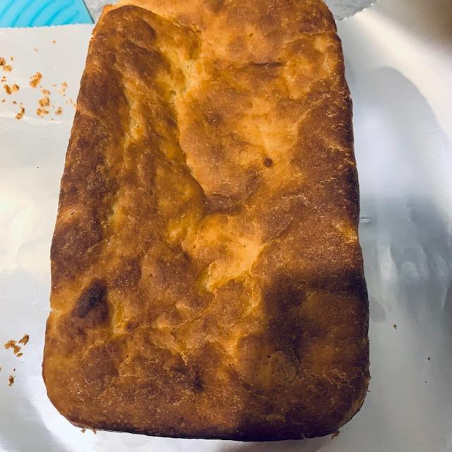 One of the loaves of Hawaiian bread we made today.