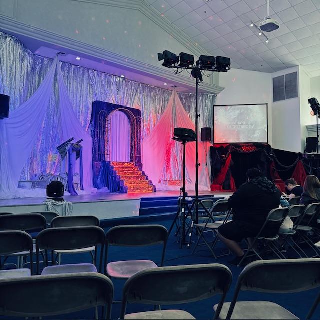 The stage is set for Heaven's Gates Hell's Flames at Freedom Church-A Church For All People.