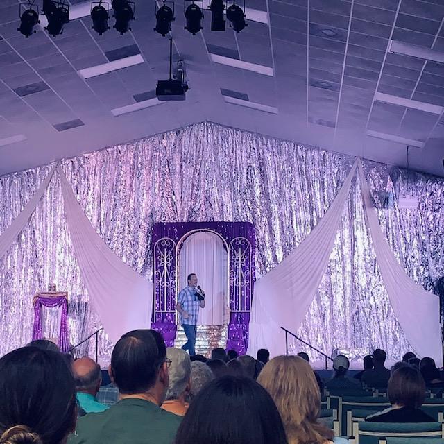 The man responsible for putting on Heaven's Gates and Hell's Flames at The Country Church in Marion, TX before the play began. Next April, he will bring it to our church in San Antonio.