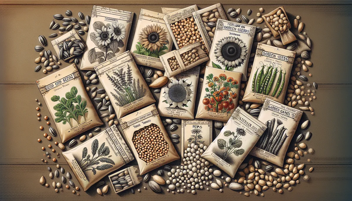 Each seed type is meticulously packed in paper sachets bearing the retro print of their respective plants. Each seed type is meticulously packed in paper sachets bearing the retro print of their respective plants.