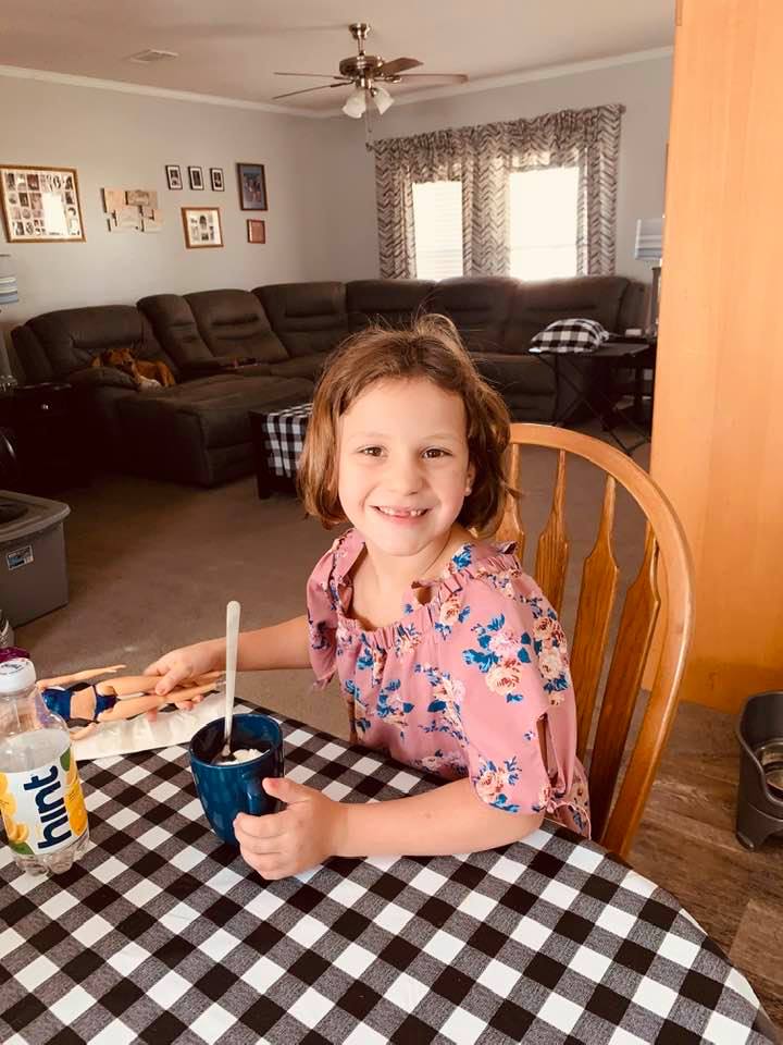 We made brownies in a mug and Holley is loving it.
