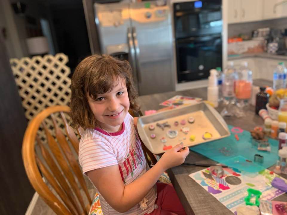 Holley made things out of clay and then got my glitter while I was doing other things....Her new year wishes are to own all of my craft supplies.