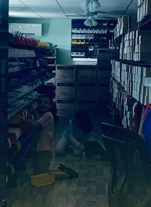 Grandpa put the kids to work helping out in Fulfillment for a little while today. They enjoyed it.