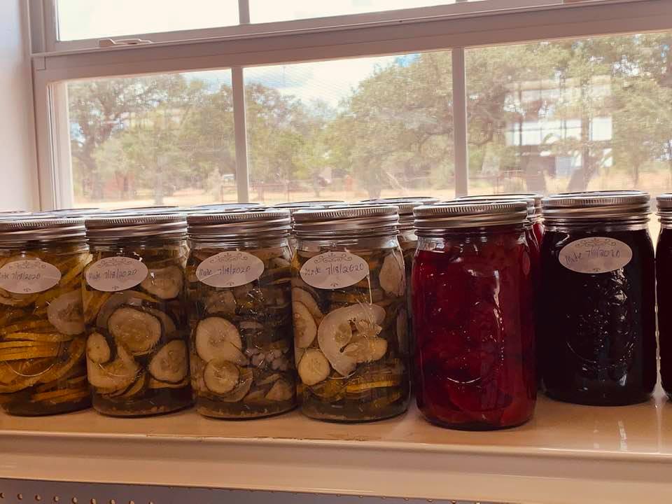 David's homemade pickles and pickled beets out of our garden are a hit!