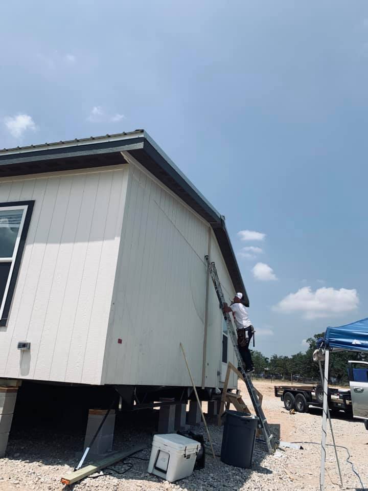 A team came to do the outside trim work.