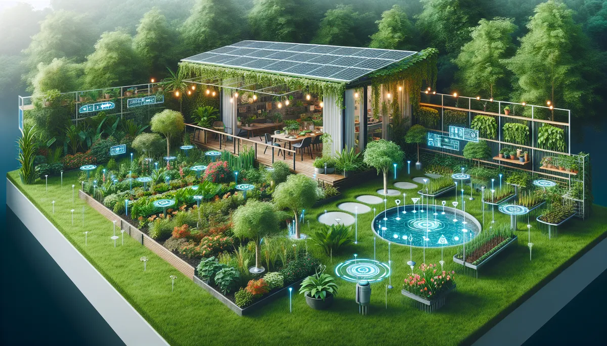 More solar panels and lots of lights as well as a water feature...