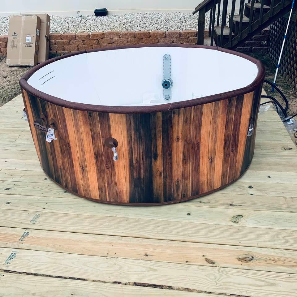 My new hot tub came today so I got in to make sure I could fit. I do.