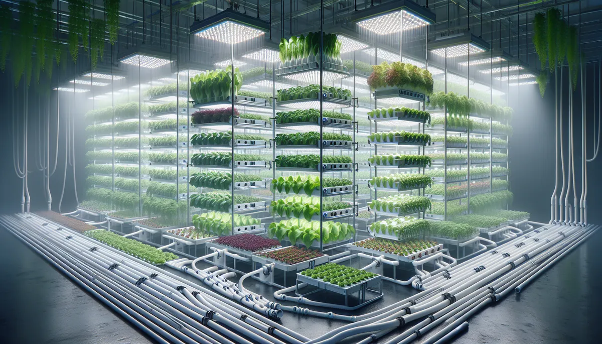 This shows a commercial growing farm in a warehouse using hydroponics. Farms can make a lot of money growing food commercially indoors. This shows a commercial growing farm in a warehouse using hydroponics. Farms can make a lot of money growing food commercially indoors.