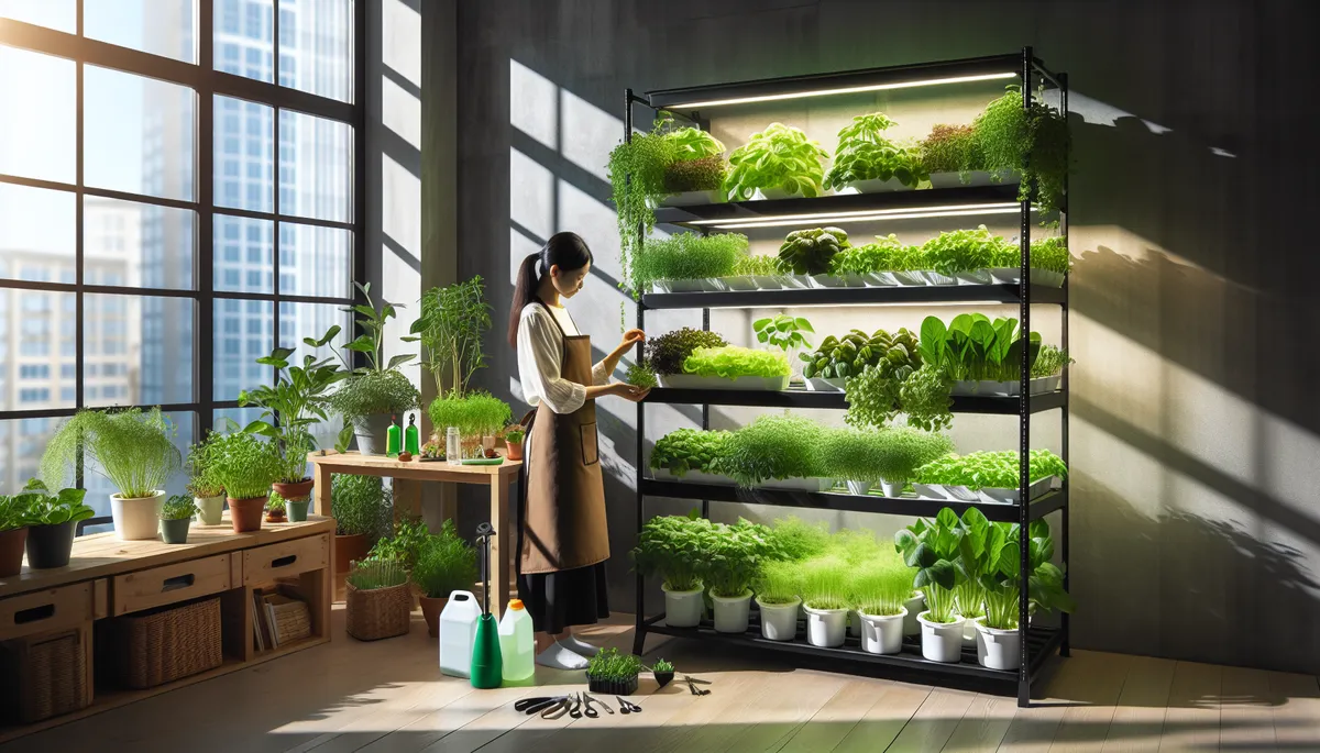 This picture shows indoor farming can be done in a skyscraper.