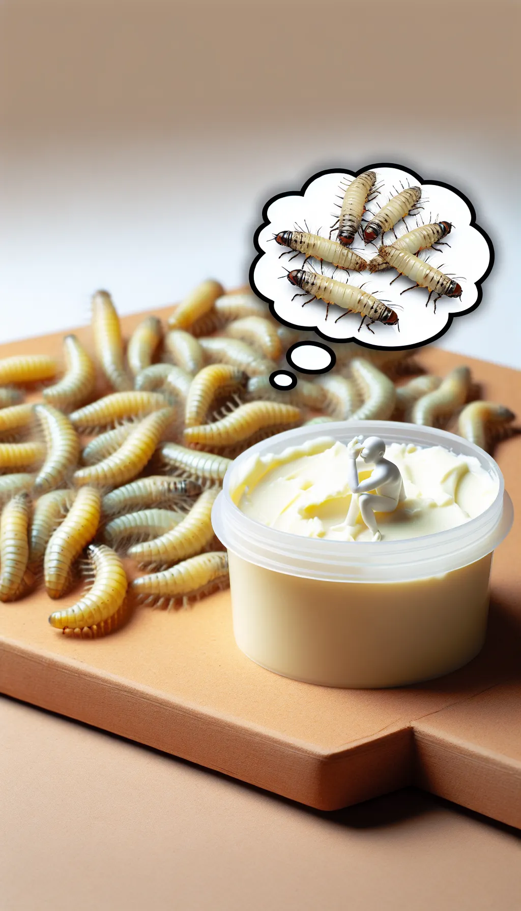 butter with person and larvae butter with person and larvae