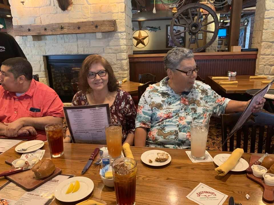 Jay's dad, stepmother and brother, Rock (who works for us) were able to be at the luncheon for Jay. We had a good time!