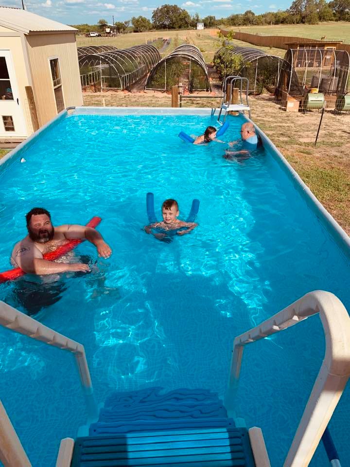 While I made dinner, David went in the pool with Jeremy and the kids.