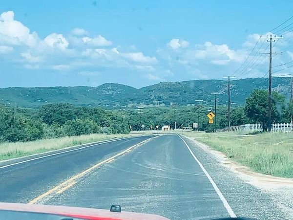 Up ahead is the small town of Leakey. We came for a funeral. David moved here when he was 12 and left for the Army at 18. We spent 10 months here in ministry back in 1996.